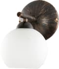 Miniatyrbild 1 av 2: Vägglampa svart gammalguld vit lampskärm IVAN NEGRO 9-543