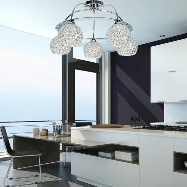 Loftlampe med forkromet krystalskærm PAULA 14-100