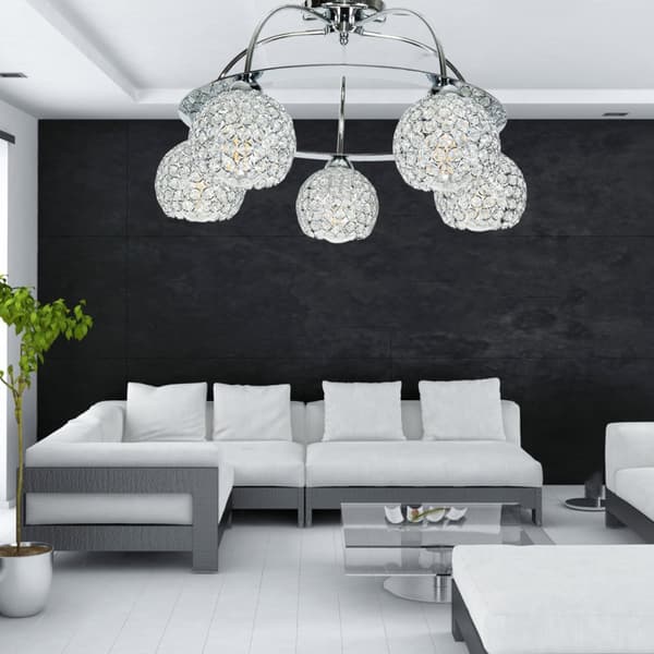 Loftlampe med forkromet krystalskærm PAULA 14-100