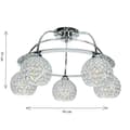 Miniatyrbillede 5 af 5: Loftlampe med forkromet krystalskærm PAULA 14-100