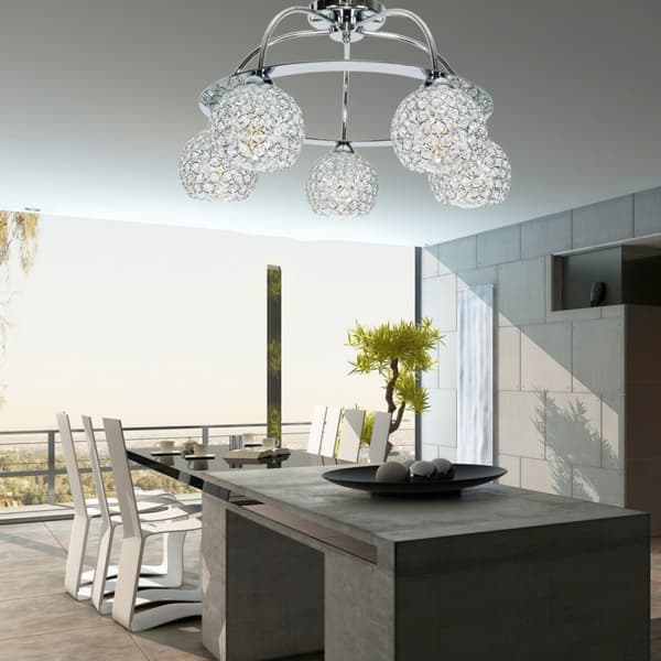 Loftlampe med forkromet krystalskærm PAULA 14-100