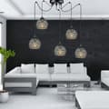 Miniatyrbillede 4 af 6: LOFTSLAMPE SORT GLASLAMPE LAMPE E27 LED KLAUDIA 13-720