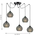 Miniatyrbillede 5 af 6: LOFTSLAMPE SORT GLASLAMPE LAMPE E27 LED KLAUDIA 13-720