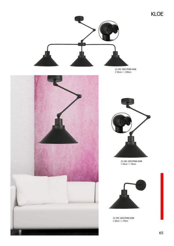 Loftlampe industriel sort COROLLA 13-335