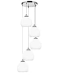 Miniatyrbild 1 av 2: Hängande taklampa krom, vit lampskärm OLEX 13-680