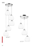 Miniatyrbillede 3 af 3: Hængende loftslampe krom, hvid lampeskærm OLEX 13-685