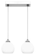 Miniatyrbild 1 av 6: Hängande taklampa krom, vit lampskärm MOKA SILVER 13-678