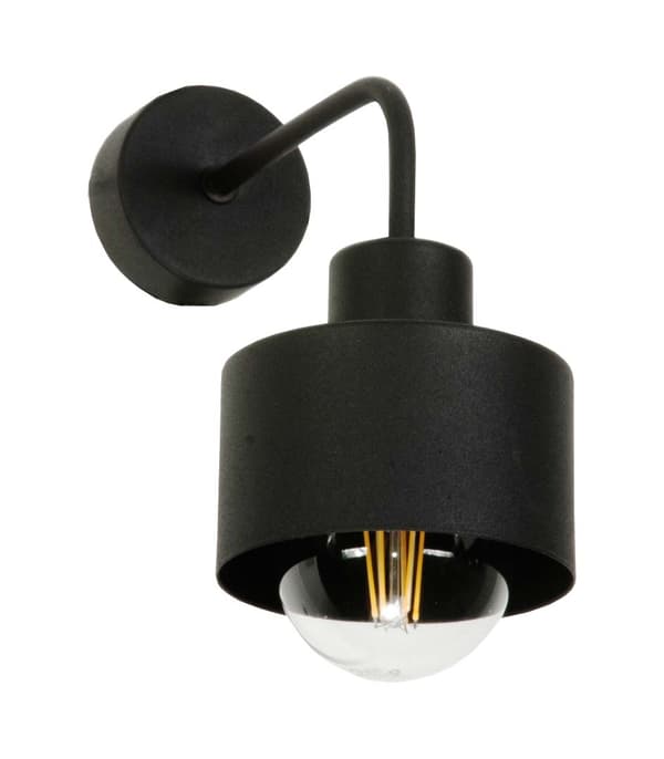Industriell vägglampa för loft, svart HIGS 14-203