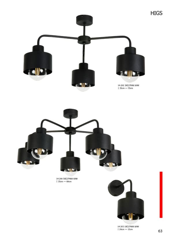 Industriell loftlampa svart HIGS 14-200