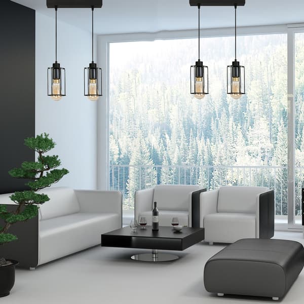 Lampe, hængende, loft, industriel, loft, sort, INGRID, 14-358