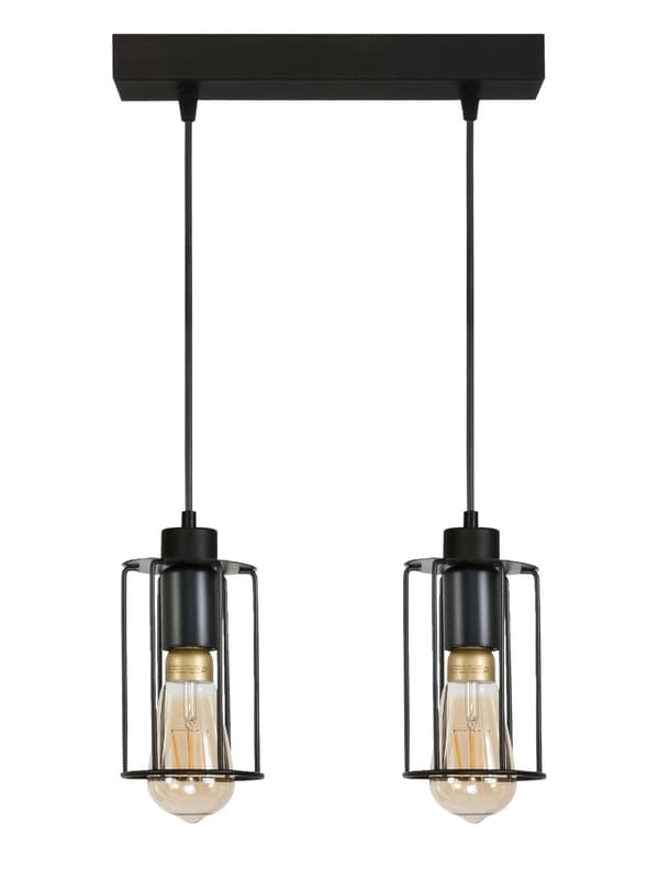 Lampe, hængende, loft, industriel, loft, sort, INGRID, 14-358
