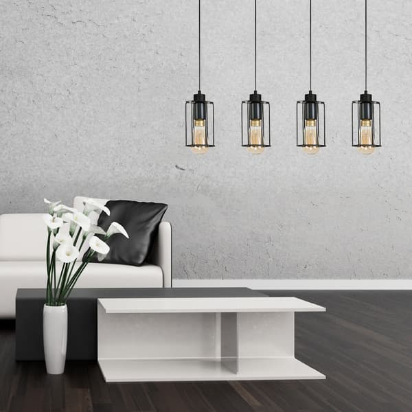 Lampe, hængende, loft, industriel, loft, sort, INGRID, 14-351