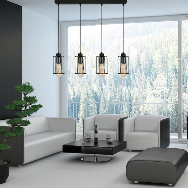 Lampe, hængende, loft, industriel, loft, sort, INGRID, 14-351
