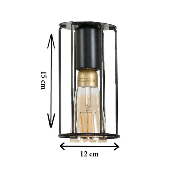 Lampe, hængende, loft, industriel, loft, sort, INGRID, 14-351