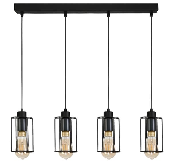 Lampe, hængende, loft, industriel, loft, sort, INGRID, 14-351