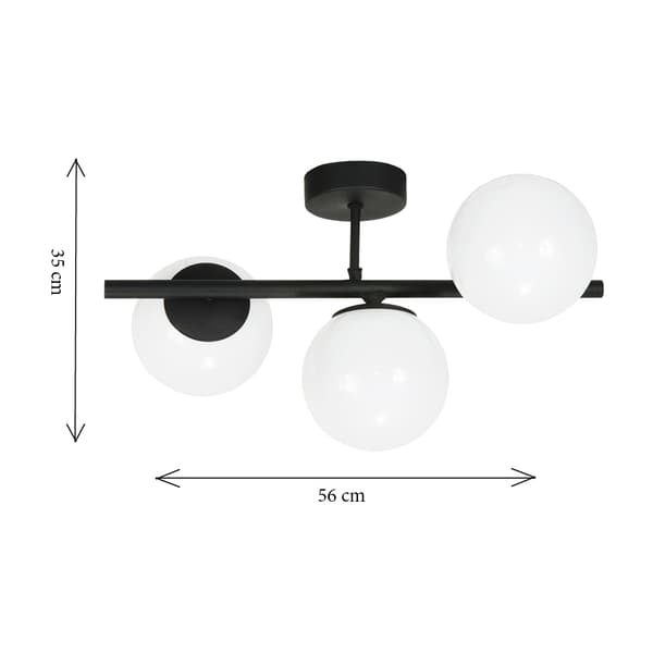 Taklampa svarta glaskulor TITAN 13-807