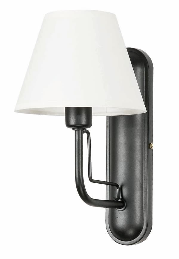 Vägglampa svart lampskärm vit ERIS 7-863