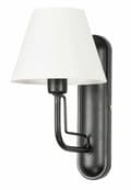 Miniatyrbild 1 av 2: Vägglampa svart lampskärm vit ERIS 7-863