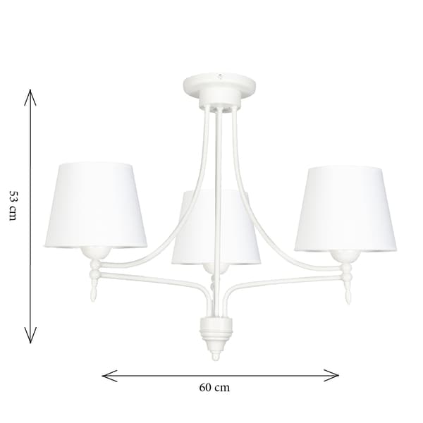 Hvid loftslampe, hvid lampeskærm, ARTURO BIANCO 11-842