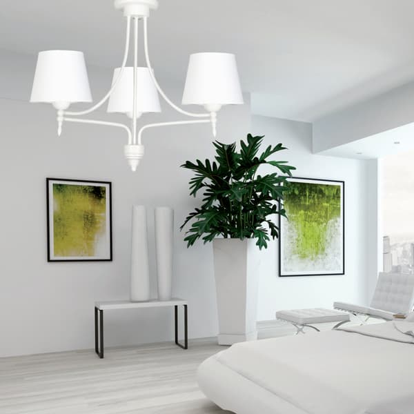 Hvid loftslampe, hvid lampeskærm, ARTURO BIANCO 11-842