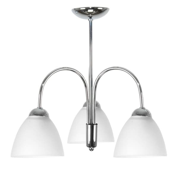 Krom loftlampe med hvid skærm DANTE 7-232