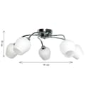 Miniatyrbillede 5 af 6: Loftlampe krom lampeskærm hvid GLEN 7-290