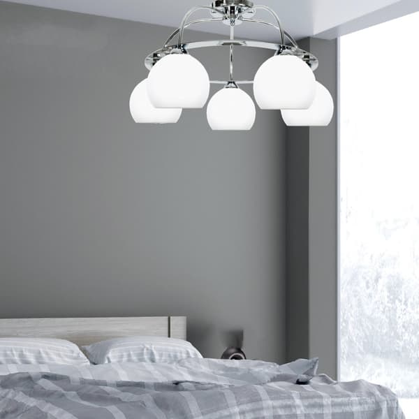 Loftlampe krom sølv lampeskærm GUANTA 14-530