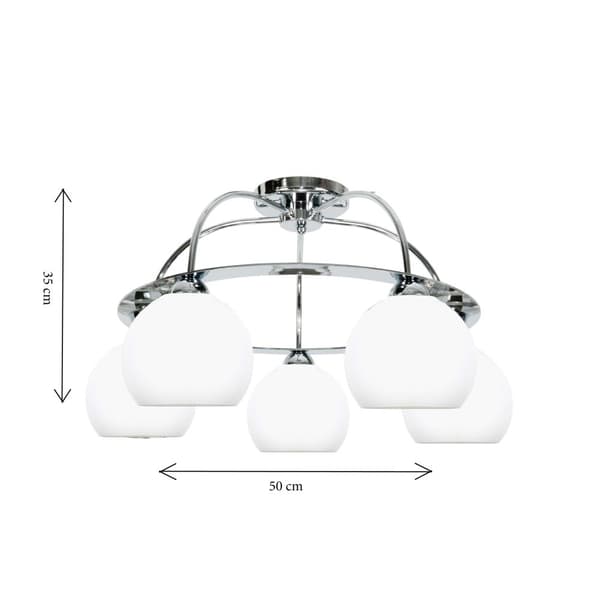 Loftlampe krom sølv lampeskærm GUANTA 14-530