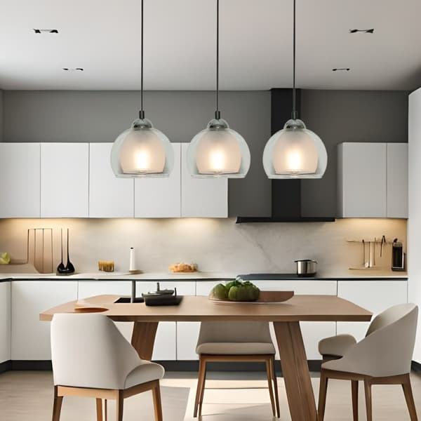 Svart modern pendellampa med glasskärm BENARIVO 14-482