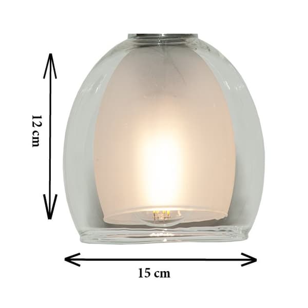 Svart modern pendellampa med glasskärm BENARIVO 14-482