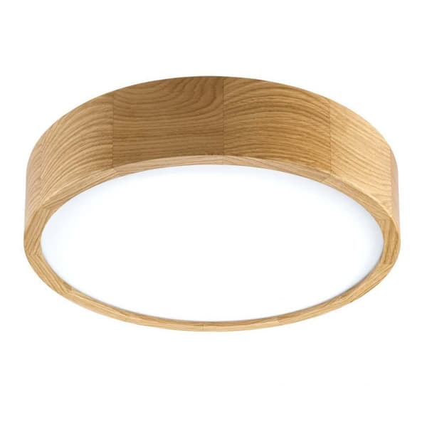 Taklampa trä ek vitt glas KANTE 14-426/A9