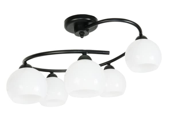 Taklampa svart, vit lampskärm IVAN BLACK 14-640