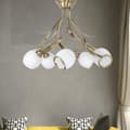 Miniatyrbillede 4 af 5: Loftlampe med patina glasskærm, hvid ramme, MARKOS WHITE 150B