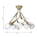 Miniatyrbillede 5 af 5: Loftlampe med patina glasskærm, hvid ramme, MARKOS WHITE 150B