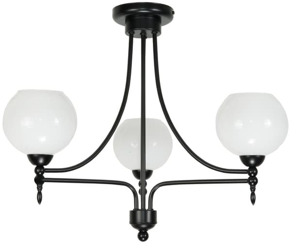 Hvid loftslampe med sort skærm BORIS 14-712