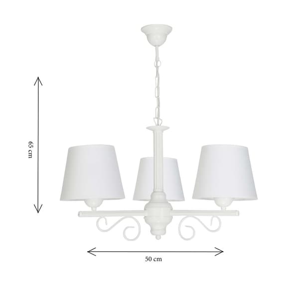 Hängande taklampa vit gammalguld lampskärm vit NOMADA 14-752