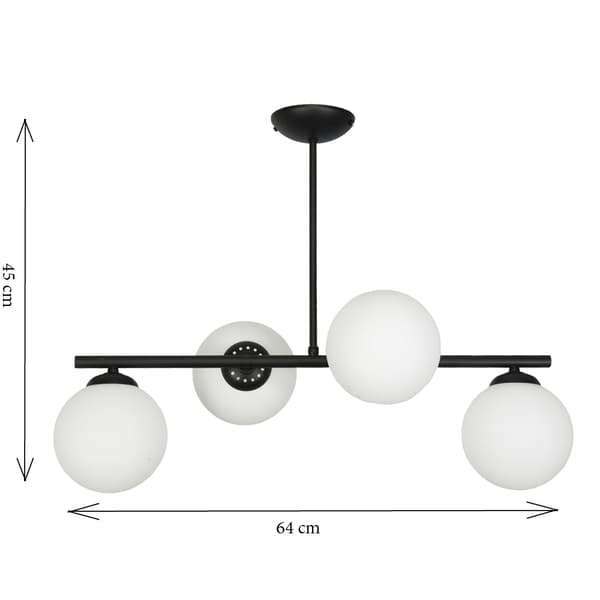 Loftlampe med sorte glaskugler TITAN 13-801