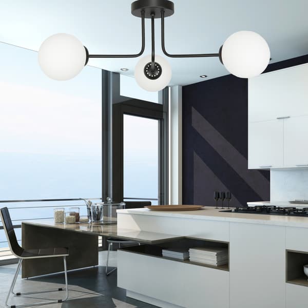 Loftlampe sort, hvid lampeskærm BORGIO 14-842