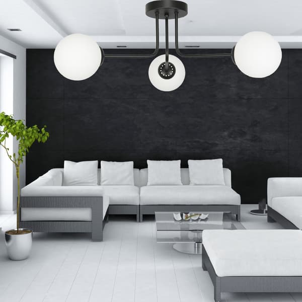 Loftlampe sort, hvid lampeskærm BORGIO 14-842