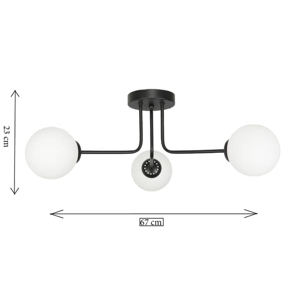 Loftlampe sort, hvid lampeskærm BORGIO 14-842