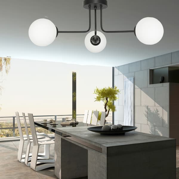 Loftlampe sort, hvid lampeskærm BORGIO 14-842