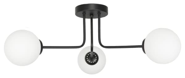 Loftlampe sort, hvid lampeskærm BORGIO 14-842