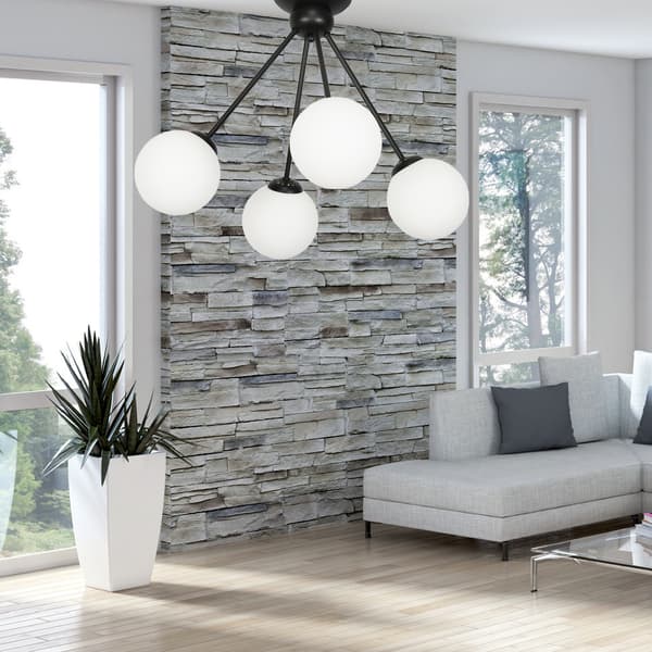 Loftlampe med sort skærm og glaskugler LINDOS 14-851