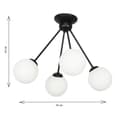 Miniatyrbillede 5 af 6: Loftlampe med sort skærm og glaskugler LINDOS 14-851