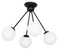 Miniatyrbillede 1 af 6: Loftlampe med sort skærm og glaskugler LINDOS 14-851