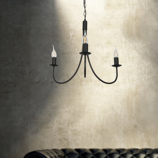Traditionell taklampa, ljusstake, svart, LUMEN NEGRO 14-882