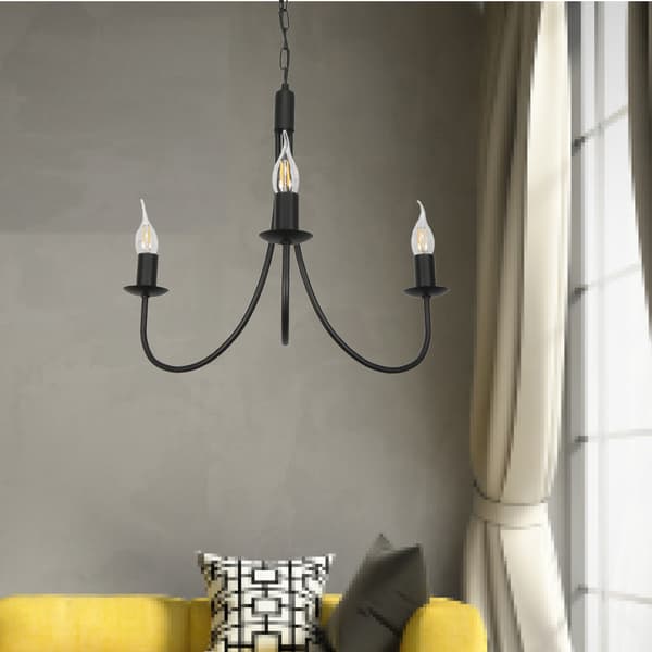 Traditionell taklampa, ljusstake, svart, LUMEN NEGRO 14-882