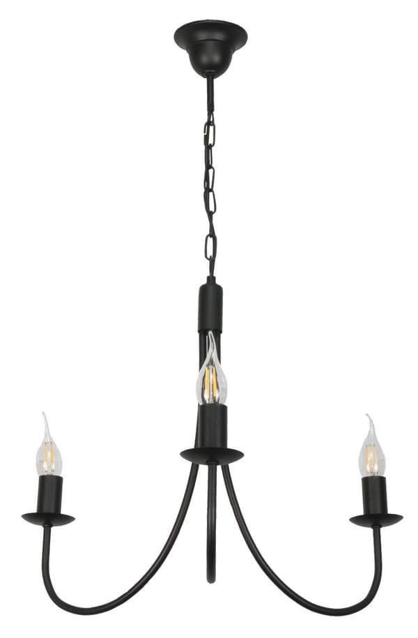 Traditionell taklampa, ljusstake, svart, LUMEN NEGRO 14-882