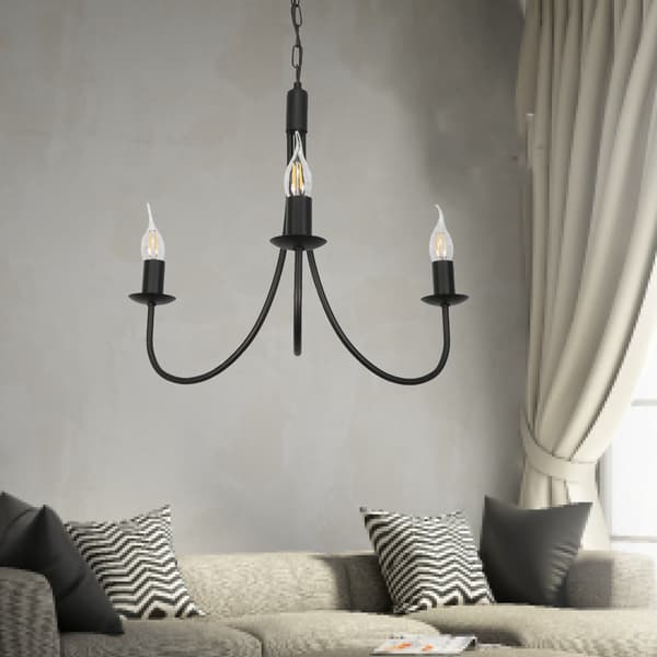 Traditionell taklampa, ljusstake, svart, LUMEN NEGRO 14-882