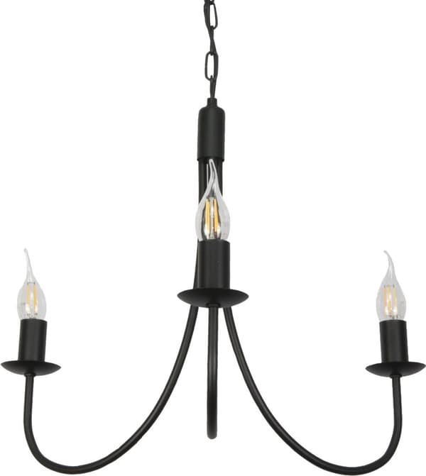 Traditionell taklampa, ljusstake, svart, LUMEN NEGRO 14-882
